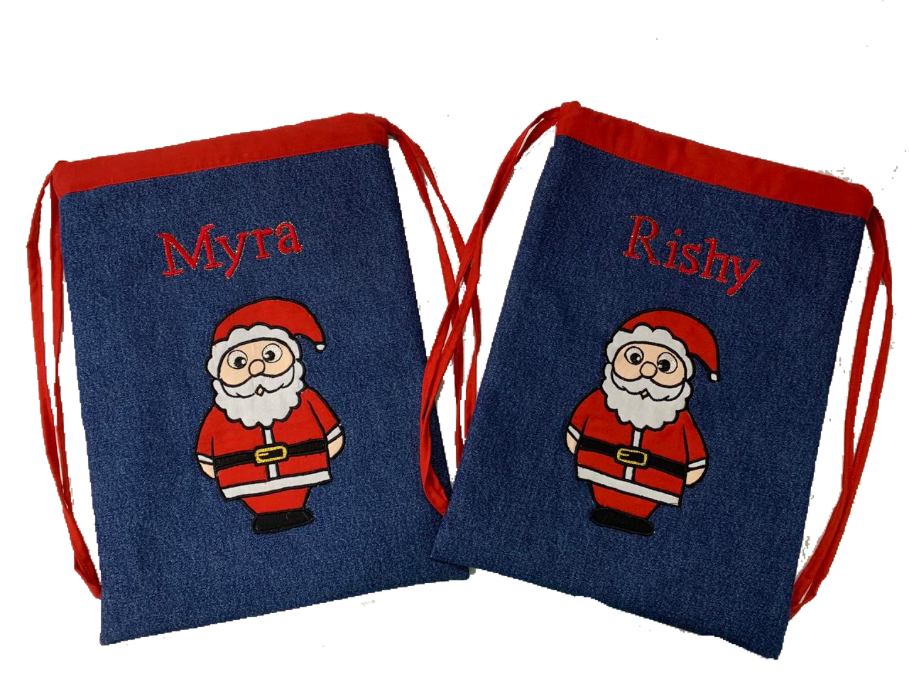 Santa drawstring bag