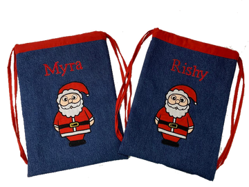 Santa drawstring bag