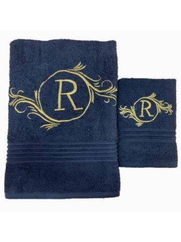 Round initial towel set