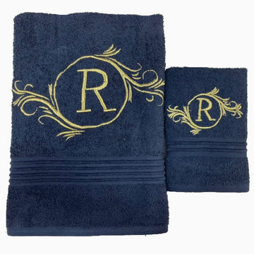 Round initial towel set