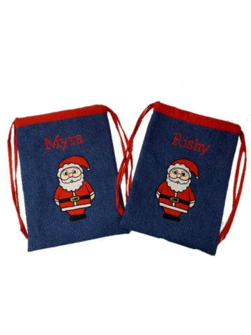 Santa drawstring bag